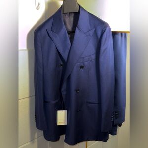 SUITSUPPLY Dark Blue s130 double breasted Havana Blazer 44S